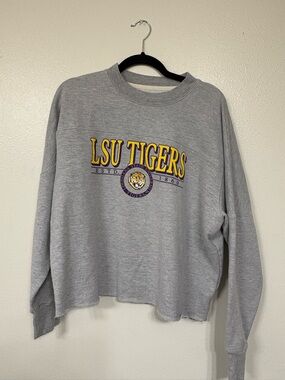 League Grey Pullover Sweatshirt with Red Logo Tag